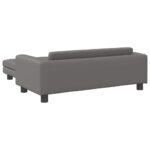 Hondenmand met verlengstuk 100x50x30 cm kunstleer grijs - Image 4
