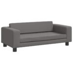 Hondenmand met verlengstuk 100x50x30 cm kunstleer grijs - Image 5