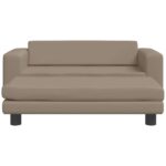 Hondenmand met verlengstuk 100x50x30 cm kunstleer cappuccino – Image 2