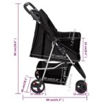 Hondenwagen inklapbaar 80x46x98 cm oxford stof zwart - Image 12