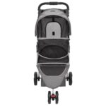 Hondenwagen inklapbaar 80x46x98 cm oxford stof grijs - Image 3