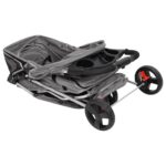 Hondenwagen inklapbaar 80x46x98 cm oxford stof grijs - Image 7