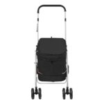Hondenwagen inklapbaar 100x49x96 cm linnenstof zwart - Image 3