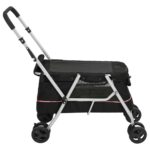 Hondenwagen inklapbaar 100x49x96 cm linnenstof zwart - Image 4