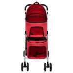 Hondenwagen 2-laags inklapbaar 83x48x97 cm oxford stof rood - Image 2