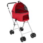 Hondenwagen 2-laags inklapbaar 83x48x97 cm oxford stof rood - Image 7