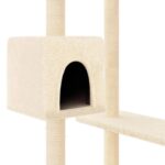 Kattenmeubel met krabpalen 82 cm crèmekleurig – Image 5