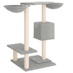 Kattenmeubel met krabpalen 82 cm lichtgrijs - Afbeelding 4