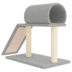 Kattenmeubel met tunnel en ladder 55,5 cm lichtgrijs - Image 4