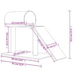 Kattenmeubel met tunnel en ladder 55,5 cm lichtgrijs - Image 6