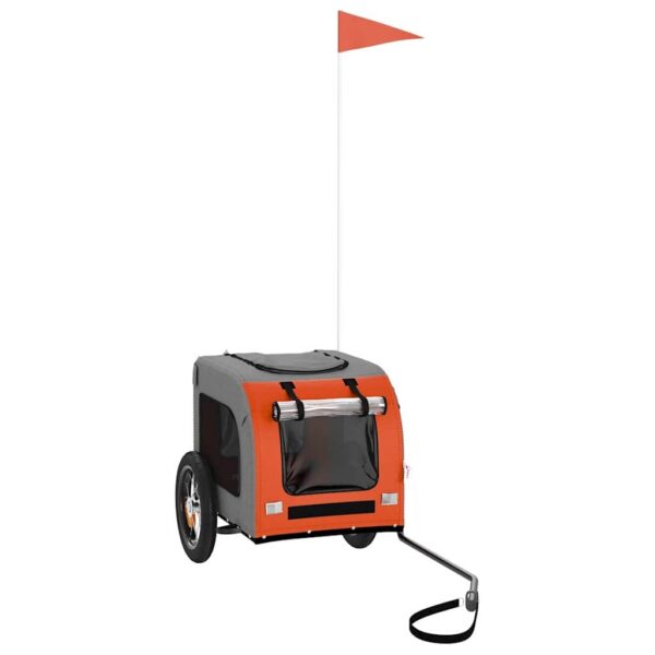 Fietskar voor huisdieren Oranje en grijs 124 x 53 x 53 cm