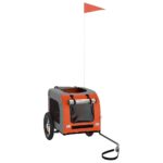 Fietskar voor huisdieren Oranje en grijs 124 x 53 x 53 cm – Image 10