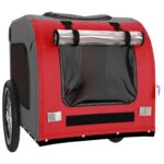 Hondenfietstrailer oxfordstof en ijzer rood en grijs – Image 4