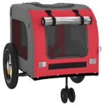 Fietskar voor huisdieren Rood en grijs 124.5 x 63.5 x 53 cm - Image 7