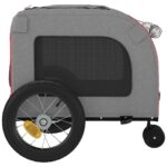 Fietskar voor huisdieren Rood en grijs 124.5 x 63.5 x 53 cm - Image 8