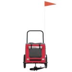 Fietskar voor huisdieren Rood en grijs 124.5 x 63.5 x 53 cm - Image 2