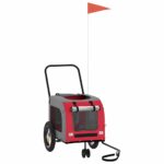 Fietskar voor huisdieren Rood en grijs 124.5 x 63.5 x 53 cm - Image 10