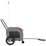 Fietskar voor huisdieren Rood en grijs 124.5 x 63.5 x 53 cm - Image 3