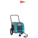 Fietskar voor huisdieren Blauw en grijs 124.5 x 63.5 x 53 cm