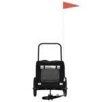 Fietskar voor huisdieren met opslag Zwart 124.5 x 63.5 x 53 cm - Image 2