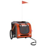 Hondenfietstrailer oxford stof en ijzer oranje en zwart - Image 2