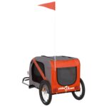Hondenfietstrailer oxford stof en ijzer oranje en zwart - Image 7