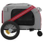 Hondenfietstrailer oxford stof en ijzer rood en zwart – Image 6