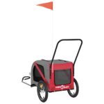 Fietskar voor huisdieren, rood en grijs Oxford-stof en ijzer - Image 7