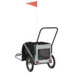 Huisdierfietskar Grijs en Zwart Oxford Stof en IJzer – Image 7