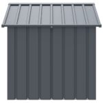 Hondenhok met dak 117x103x102 cm gegalvaniseerd staal zwart - Image 3