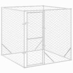 Hondenkennel voor buiten 2x2x2 m gegalvaniseerd staal zilver