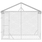 Hondenkennel met dak 3x1,5x2,5 m gegalvaniseerd staal zilver - Image 2