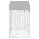 Hondenkennel met dak 3x1,5x2,5 m gegalvaniseerd staal zilver - Image 3