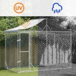 Hondenkennel met dak 3x1,5x2,5 m gegalvaniseerd staal zilver - Image 4