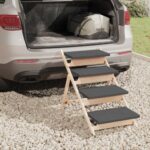Hondentrap 105x47 cm massief vurenhout grijs - Afbeelding 2