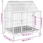 Hondenhok met wielen gegalvaniseerd staal zwart – Image 8
