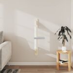 Kattenmeubel wandgemonteerd met krabpaal 85,5 cm lichtgrijs - Afbeelding 2