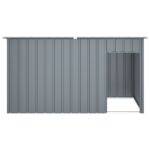 Hondenhok met dak 196x91x110 cm verzinkt staal antracietkleurig - Image 3