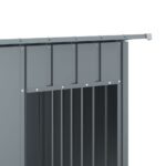 Hondenhok met dak 196x91x110 cm verzinkt staal antracietkleurig - Image 6