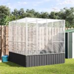 Volière 211x207x212 cm staal zilverkleurig – Image 2
