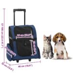 Huisdierentrolley 3-in-1 48x32x(57-106) cm oxford stof blauw – Image 11