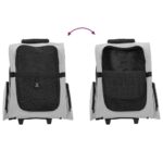 Huisdierentrolley 3-in-1 48x32x(57-106) cm oxford stof grijs – Image 7