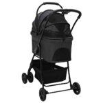 Opvouwbare Huisdier Kinderwagen Zwart 81 x 47 x 99 cm - Afbeelding 7