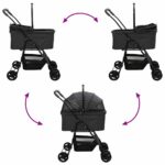Opvouwbare Huisdier Kinderwagen Zwart 81 x 47 x 99 cm - Afbeelding 9