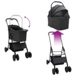 Opvouwbare Huisdier Kinderwagen Zwart 81 x 47 x 99 cm - Afbeelding 10