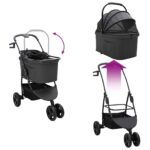 Opvouwbare Huisdier Kinderwagen Zwart 78 x 54 x 101 cm - Afbeelding 11