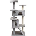 Kattenkrabpaal met sisal krabpalen 125 cm grijs - Afbeelding 2
