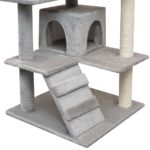 Kattenkrabpaal met sisal krabpalen 125 cm grijs - Afbeelding 4