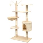Kattenkrabpaal met sisal krabpalen 125 cm beige - Afbeelding 2