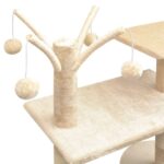 Kattenkrabpaal met sisal krabpalen 125 cm beige - Afbeelding 4